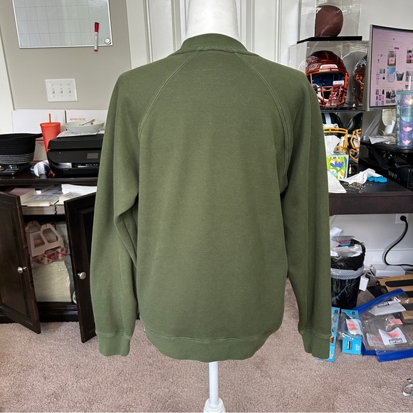 Fabletics Go-To Crewneck Olive Green Fleece Pullover Sweatshirt Size Small - Picture 8 of 10